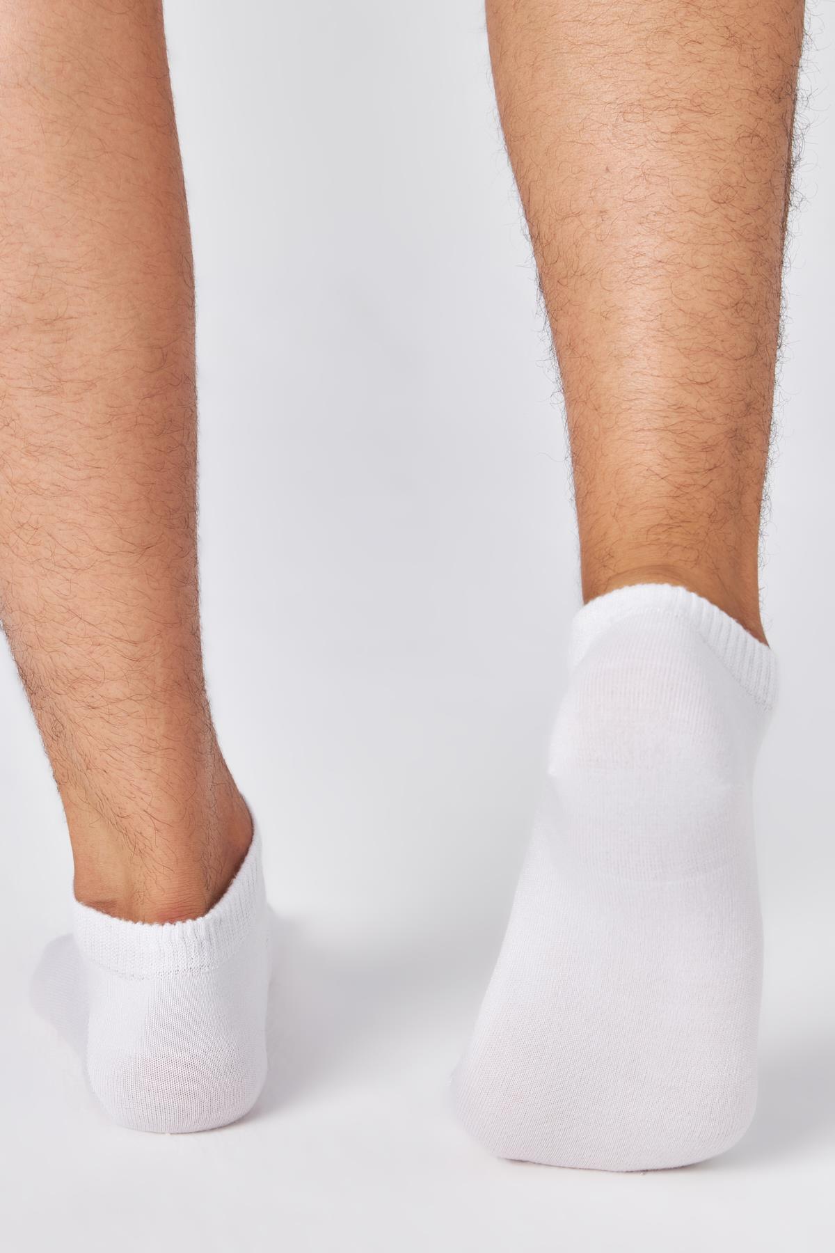 Bambu Erkek Sneaker Gri Beyaz Çorap Dikişsiz Görünmez Bilekte Görünmez Spor Çorap 6'lı Paket