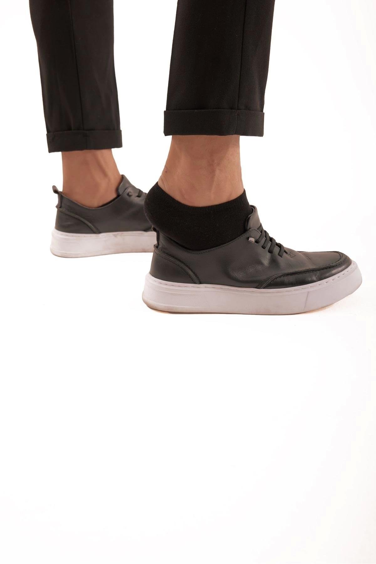 Bambu Erkek Sneaker Siyah Çorap Dikişsiz Görünmez Bilekte Görünmez Spor Çorap Premium 6'lı Paket