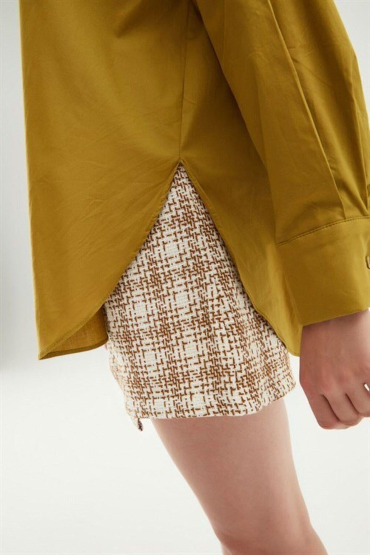 Oversize Basic Gömlek Olive Hardal