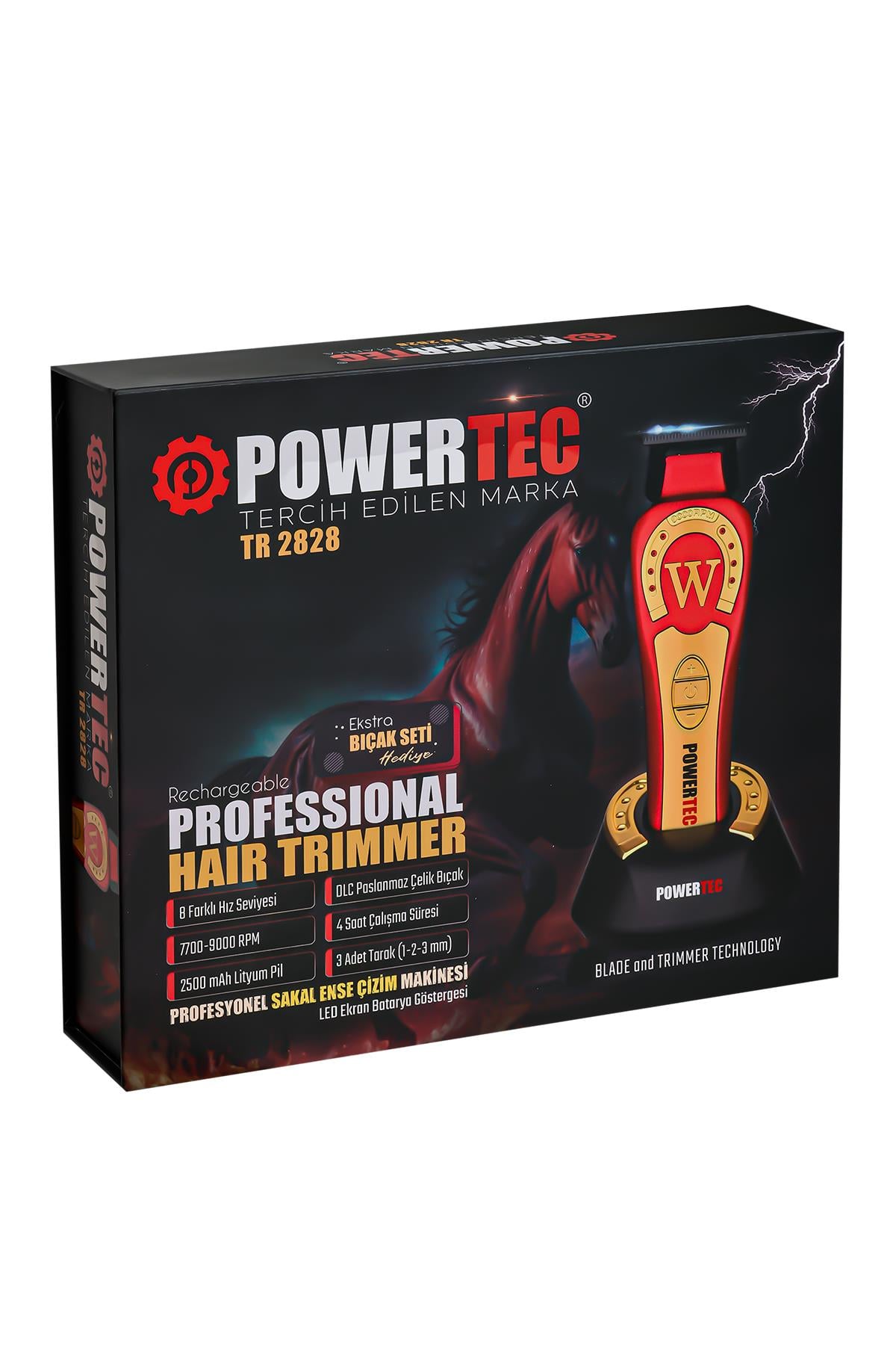 TR-2828 Tam Profesyonel 9.000rpm 8 Kademeli Sakal Ense Kesim-Çizim Makinesi +Yedek DLC Bıçak Seti