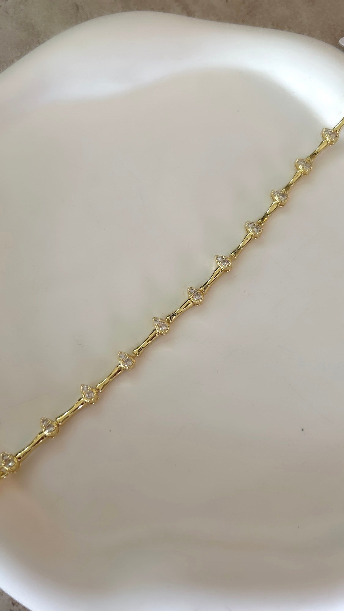 Damla Taşlı Gold Bileklik