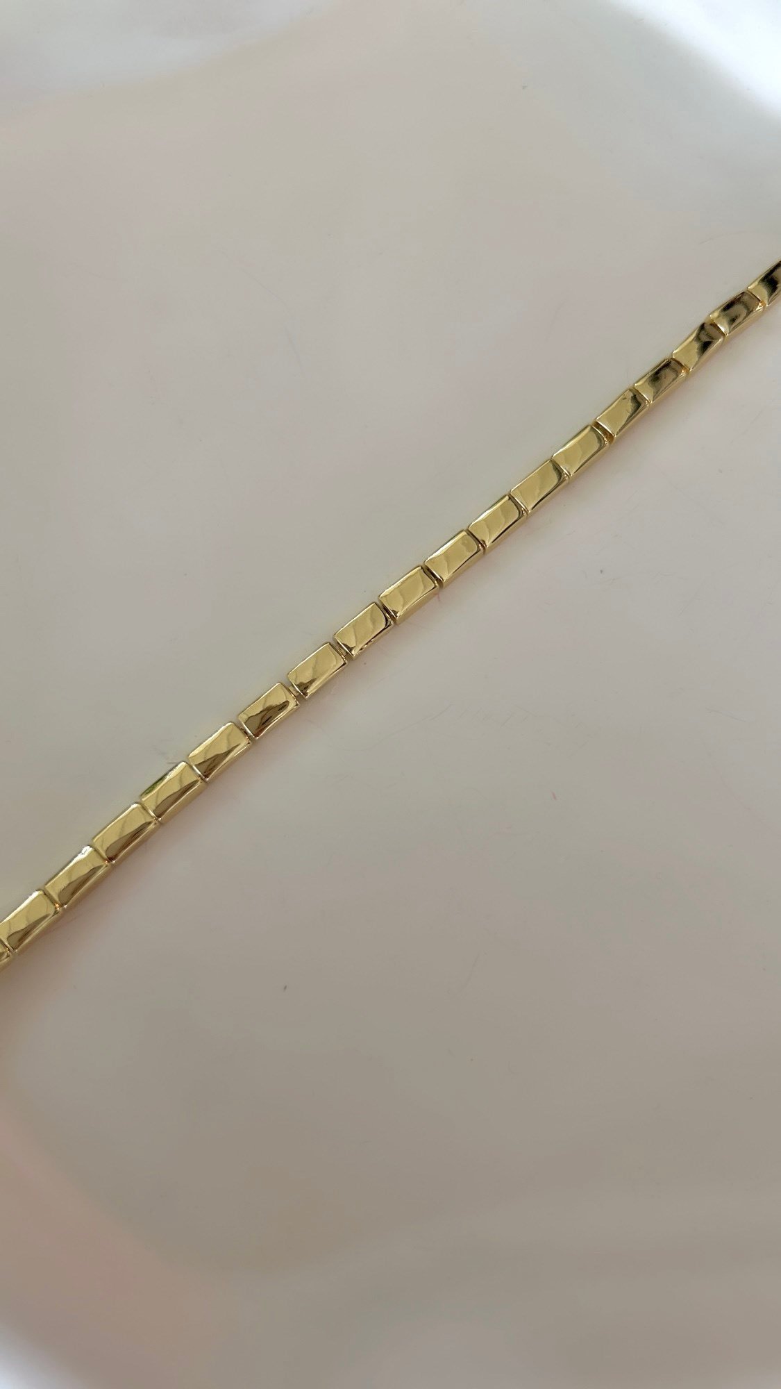 Dikdörtgen Zincir Gold Bileklik