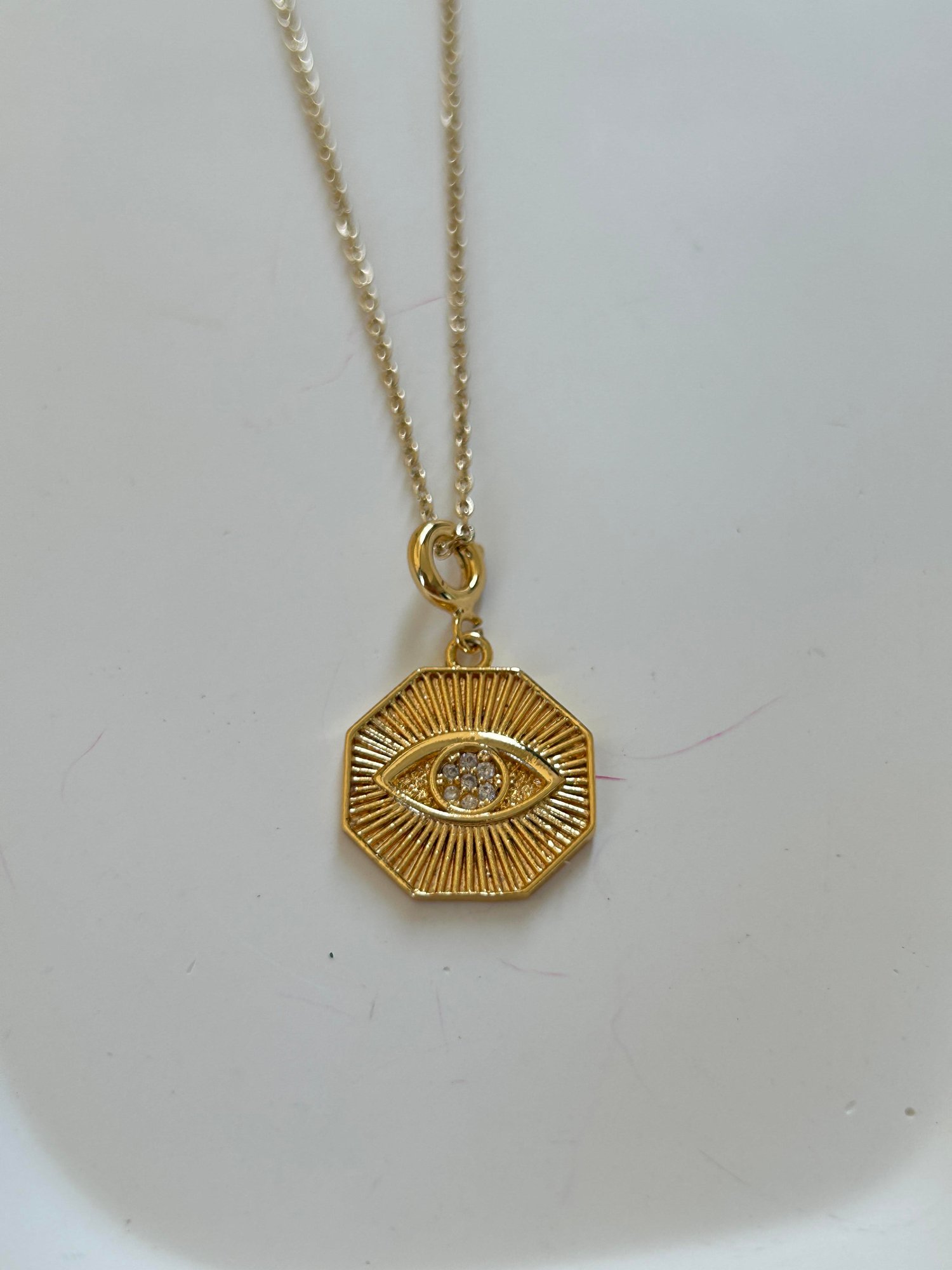 Göz Madalyon Gold Kolye
