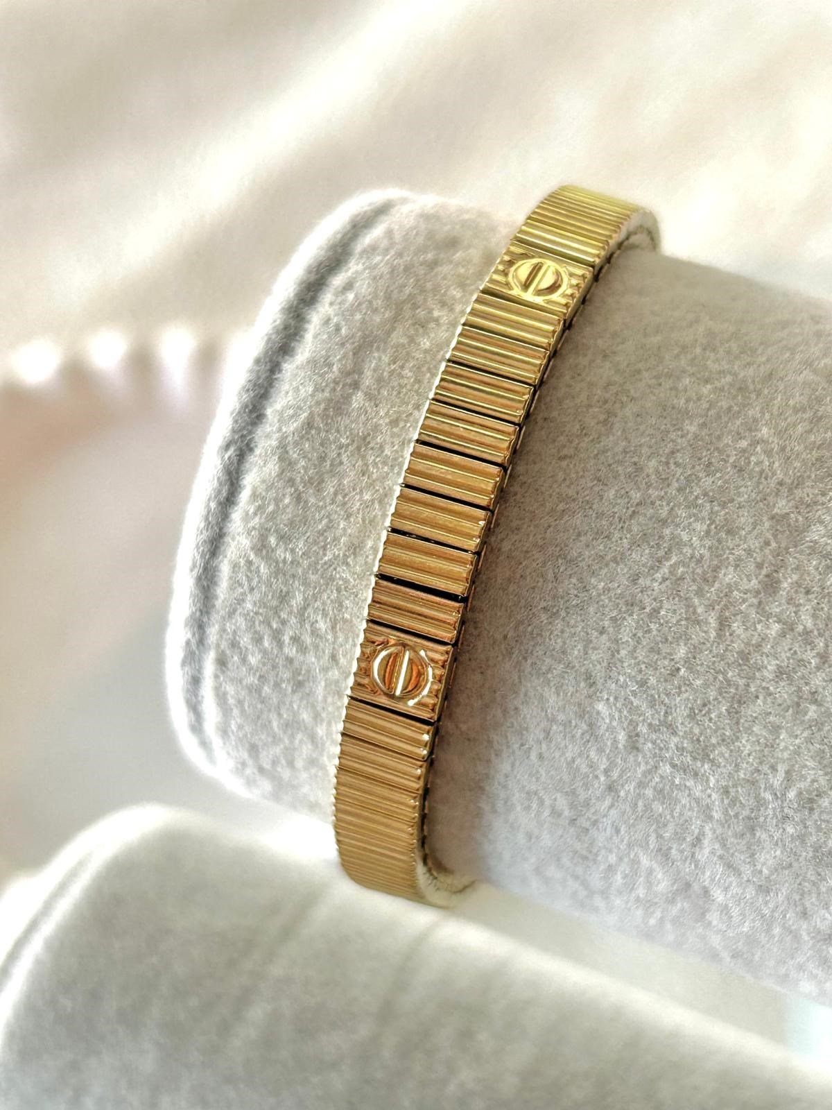 Marka Model Lastikli Çelik Gold Bileklik (6mm)