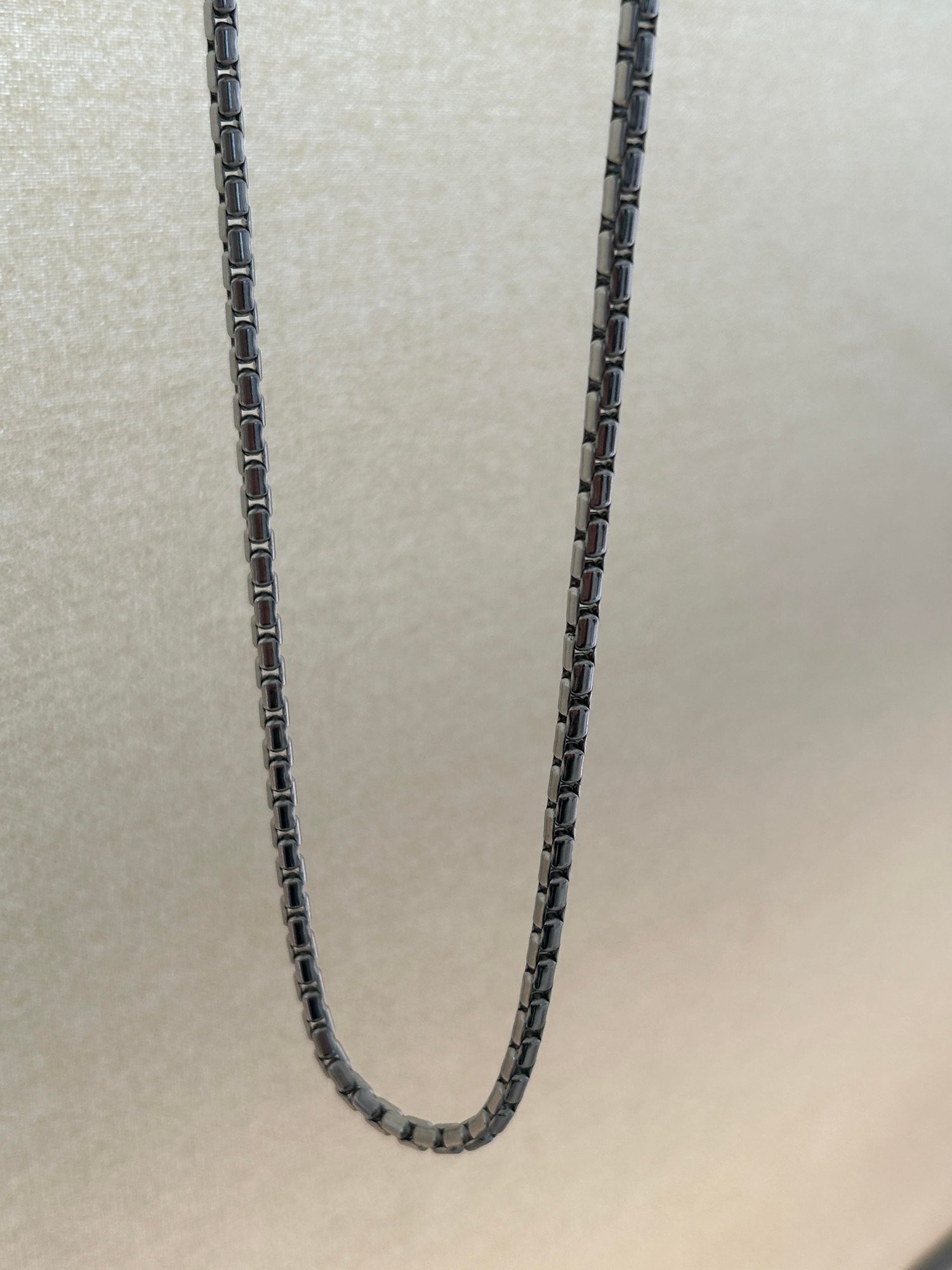 Oval Tasarım Çelik Kolye (60 cm) 
