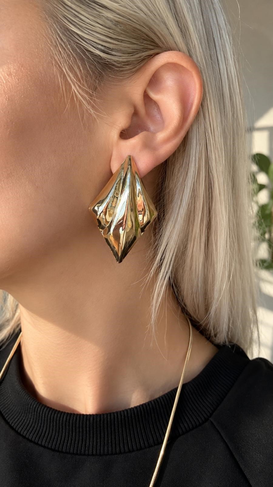 Pileli Gold Küpe
