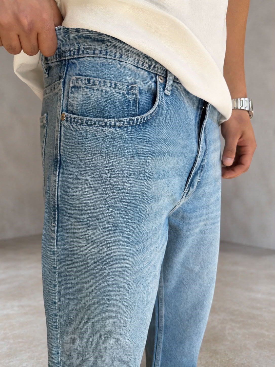 AÇIK MAVI BAGGY PANTOLON 5201-1