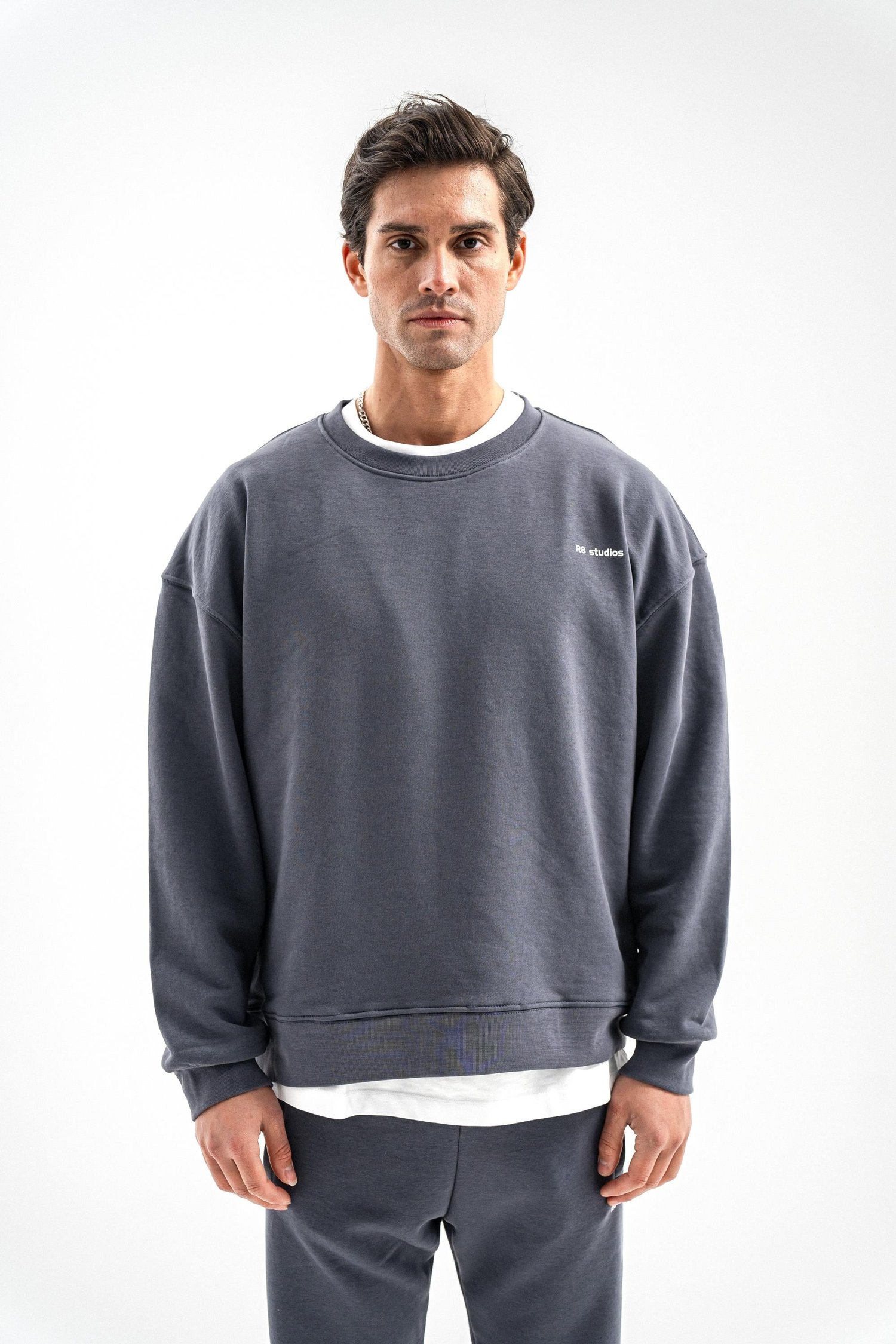FÜME BİSİKLET YAKA SWEATSHIRT