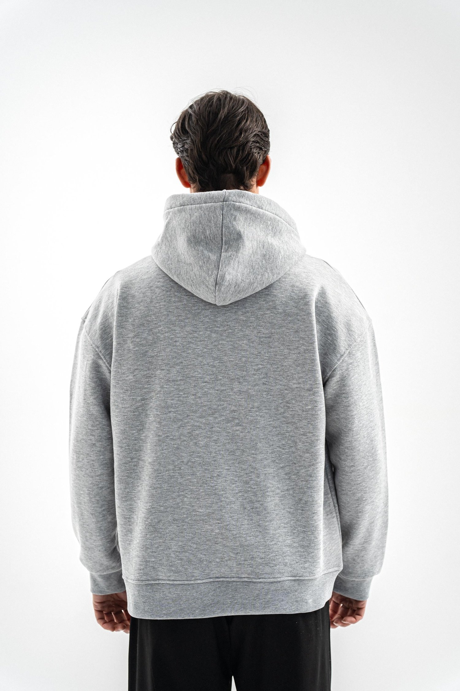 GRİ KAPÜŞONLU OVERSIZE SWEATSHIRT