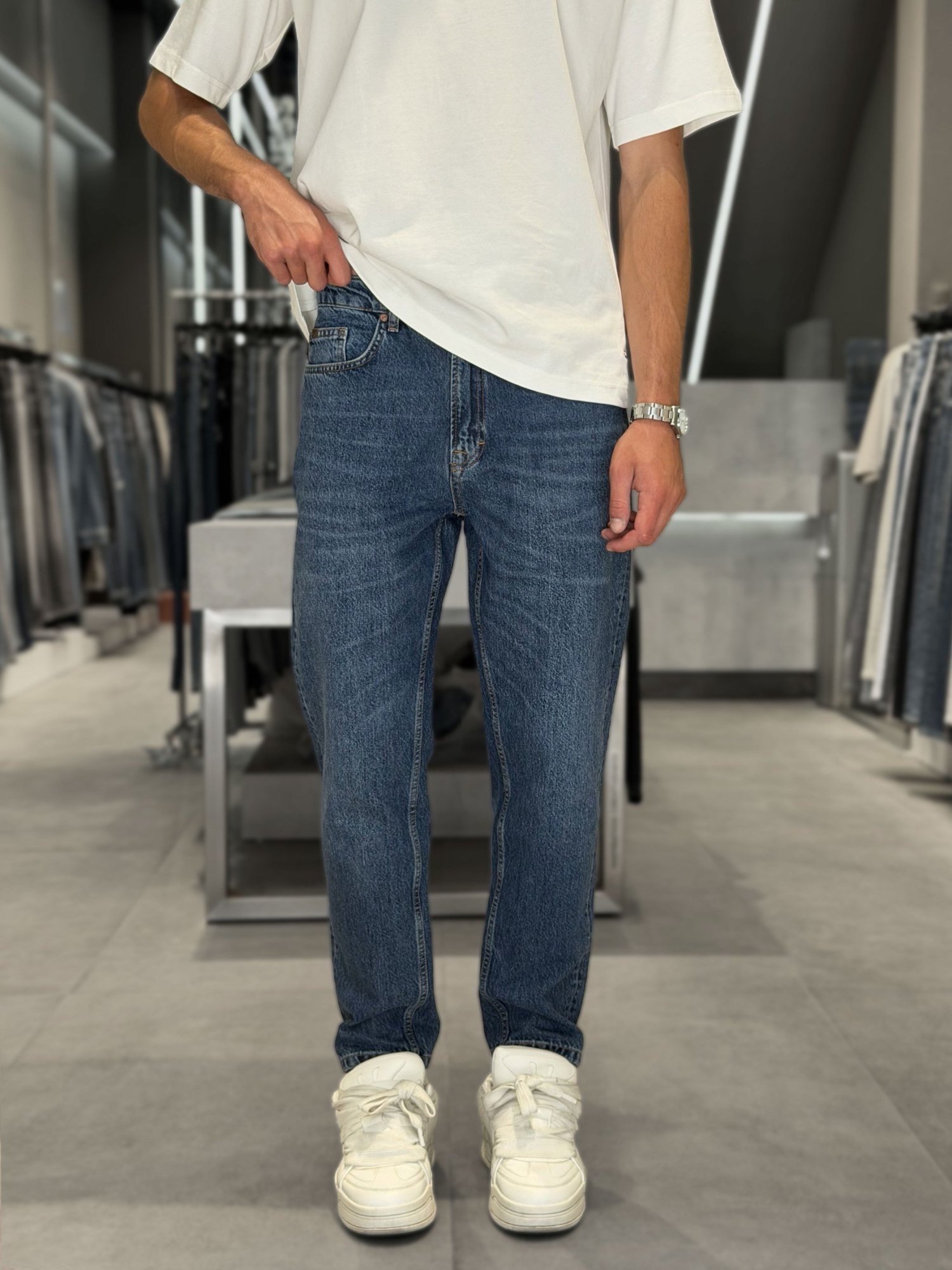 KOYU MAVI BOYFRIEND PANTOLON 5207-2