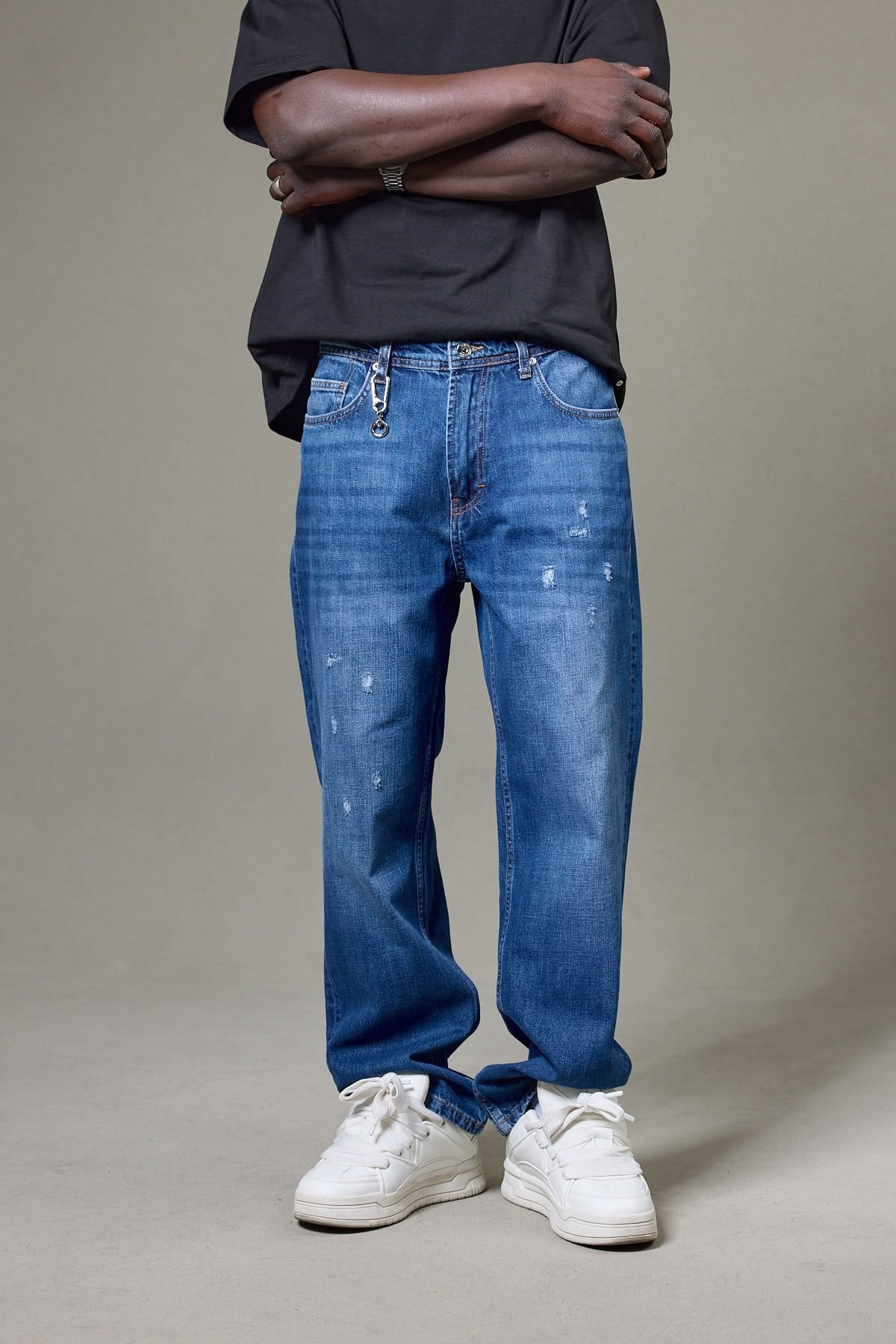 MAVİ YIRTIK DETAYLI BAGGY PANTOLON 5192