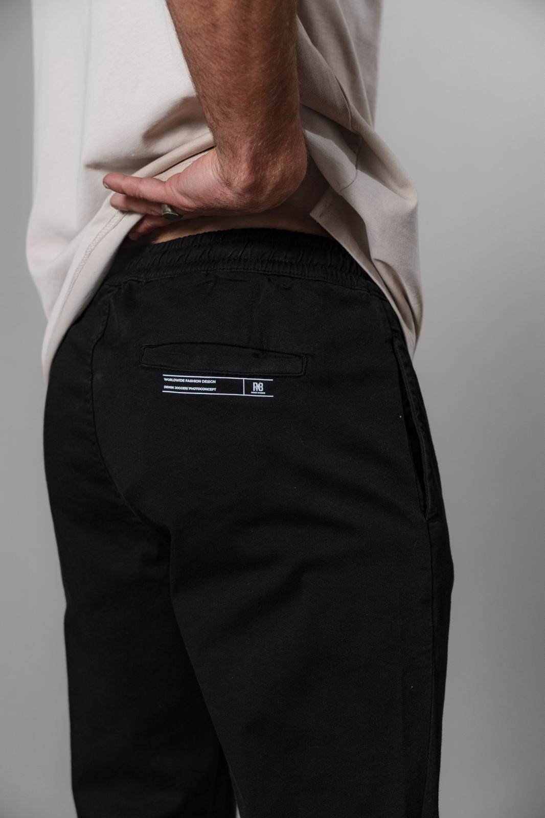SIYAH GABARDIN JOGGER PANTOLON 3993-1