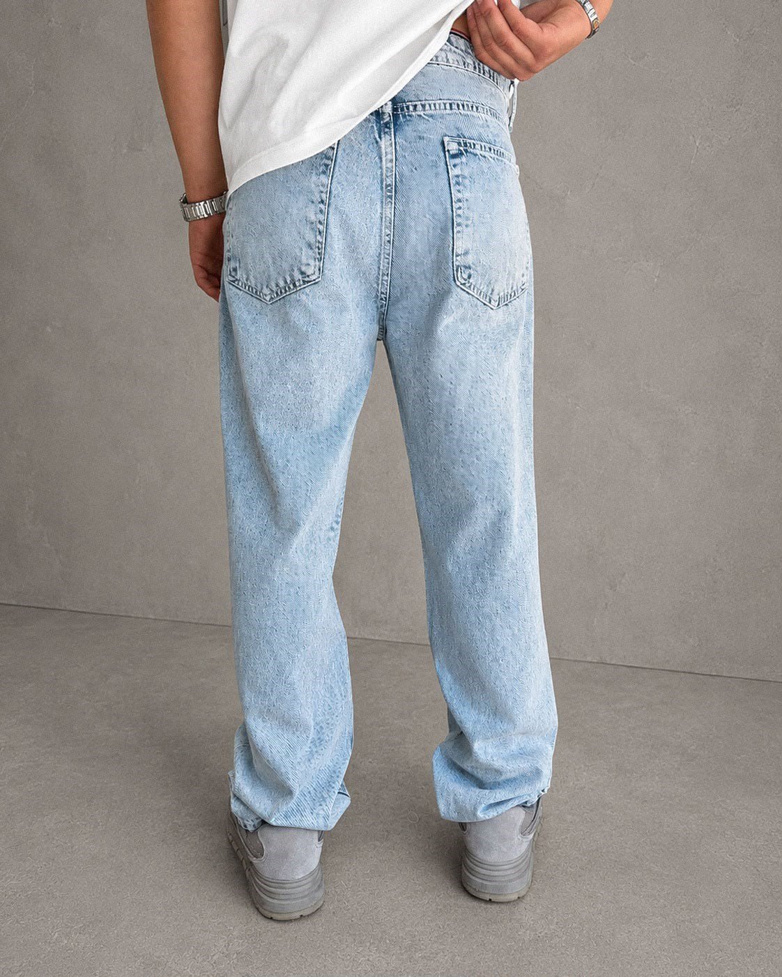 YIKAMALI AÇIK MAVI BAGGY PANTOLON 5201-2