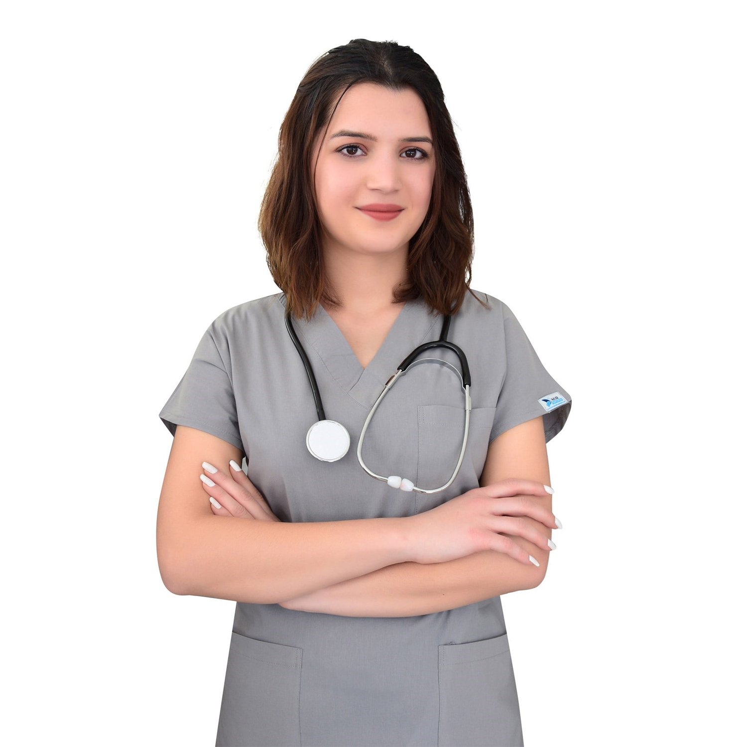  Unısex Gri Likralı Üst Forma-Nur Medikal Giyim