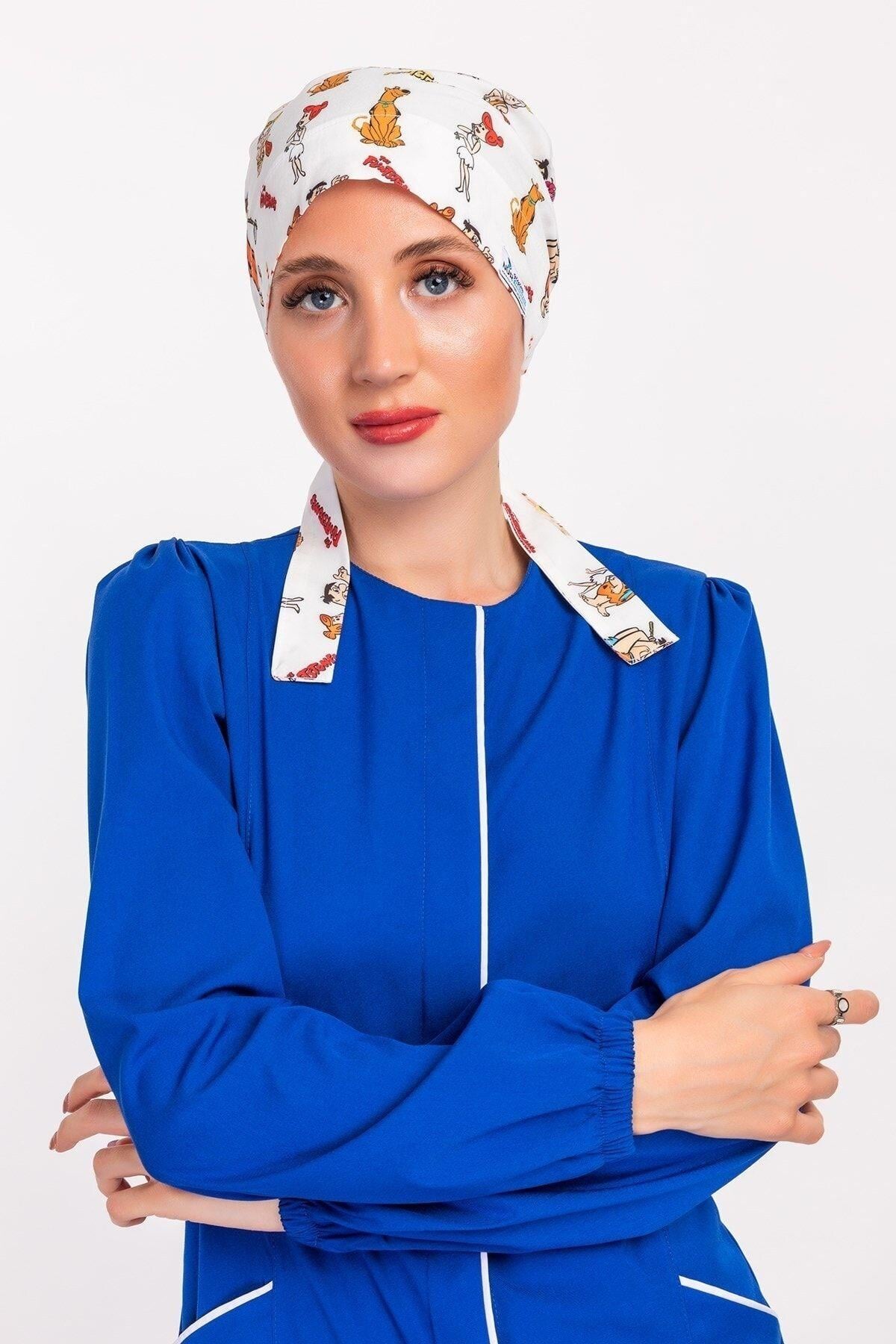 Kadın Tesettür Ameliyathane Bonesi - Taş Devri-Nur Medikal Giyim