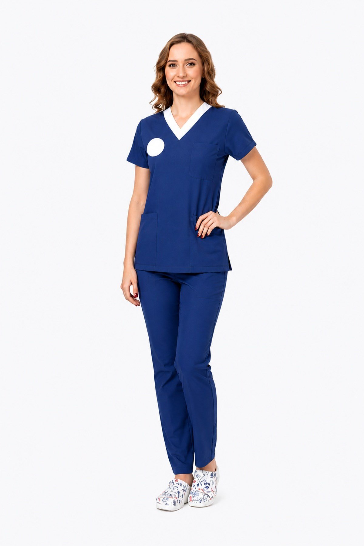 Unisex Lacivert Sorumlu Hemşire Scrubs Üniforma Takım Patriot Blue(Sağlık Bakanlığı Yeni Yön. Uygun)-Nur Medikal Giyim