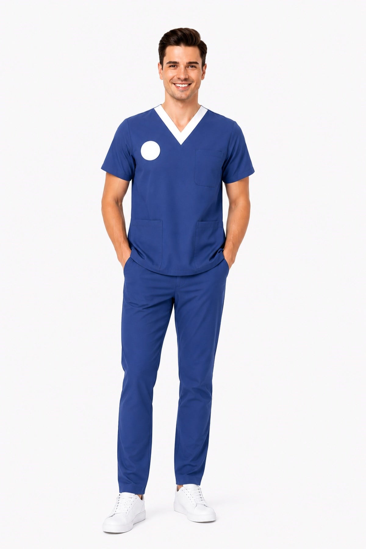 Unisex Lacivert Sorumlu Hemşire Scrubs Üniforma Takım Patriot Blue(Sağlık Bakanlığı Yeni Yön. Uygun)-Nur Medikal Giyim