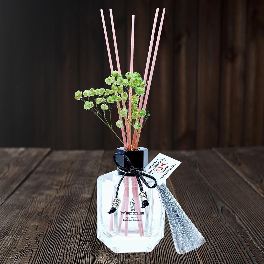 120 ml Köşeli Bambu Çubuklu Oda Kokuları Reed Diffuser Oda Parfümü Ortam Kokusu