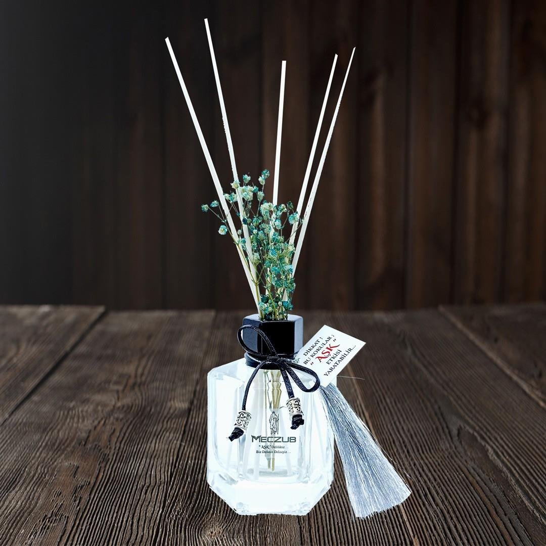 120 ml Köşeli Bambu Çubuklu Oda Kokuları Reed Diffuser Oda Parfümü Ortam Kokusu