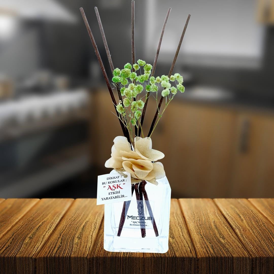 120 ml Küp Bambu Çubuklu Oda Kokuları Reed Diffuser Oda Parfümü Ortam Kokusu