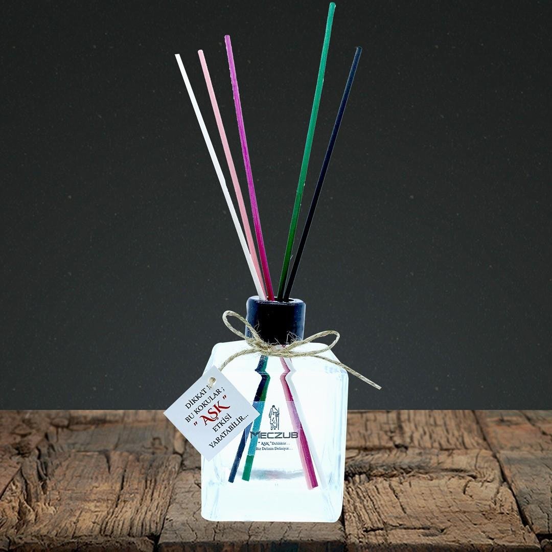 200 ml Küp Bambu Çubuklu Oda Kokuları Reed Diffuser Oda Parfümü Ortam Kokusu
