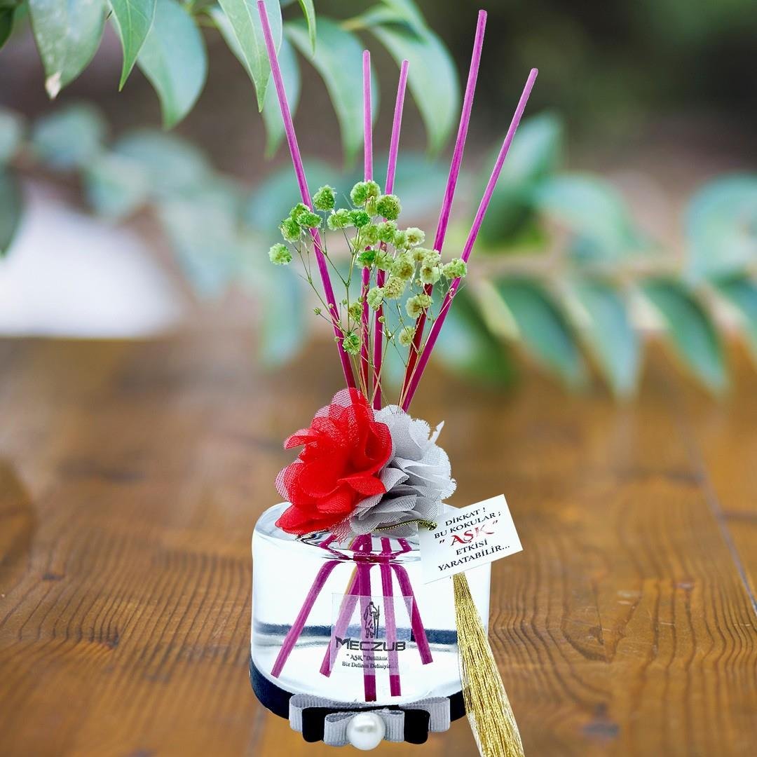 200 ml Silindir Bambu Çubuklu Oda Kokuları Reed Diffuser Oda Parfümü Ortam Kokusu