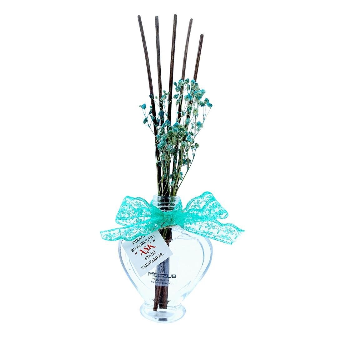 60 ml Kalp Bambu Çubuklu Oda Kokuları Reed Diffuser Oda Parfümü Ortam Kokusu