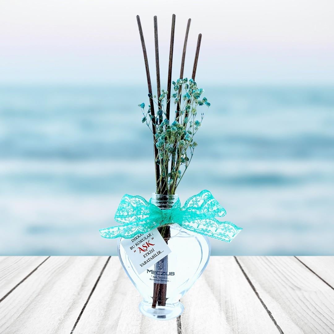 60 ml Kalp Bambu Çubuklu Oda Kokuları Reed Diffuser Oda Parfümü Ortam Kokusu