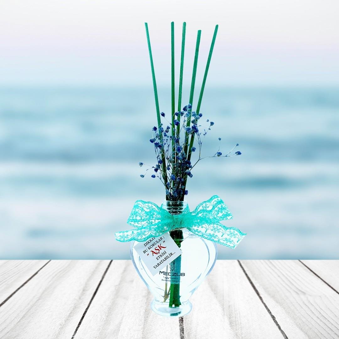 60 ml Kalp Bambu Çubuklu Oda Kokuları Reed Diffuser Oda Parfümü Ortam Kokusu