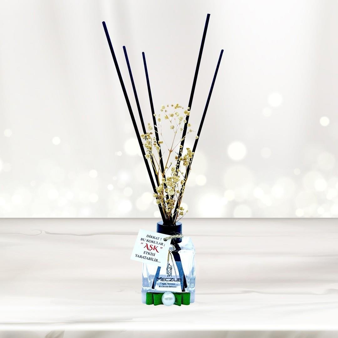 60 ml Küp Bambu Çubuklu Oda Kokuları Reed Diffuser Oda Parfümü Ortam Kokusu