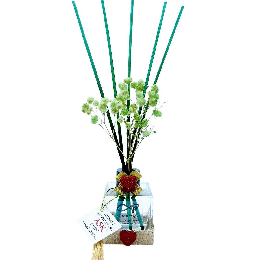 60 ml Küp Bambu Çubuklu Oda Kokuları Reed Diffuser Oda Parfümü Ortam Kokusu