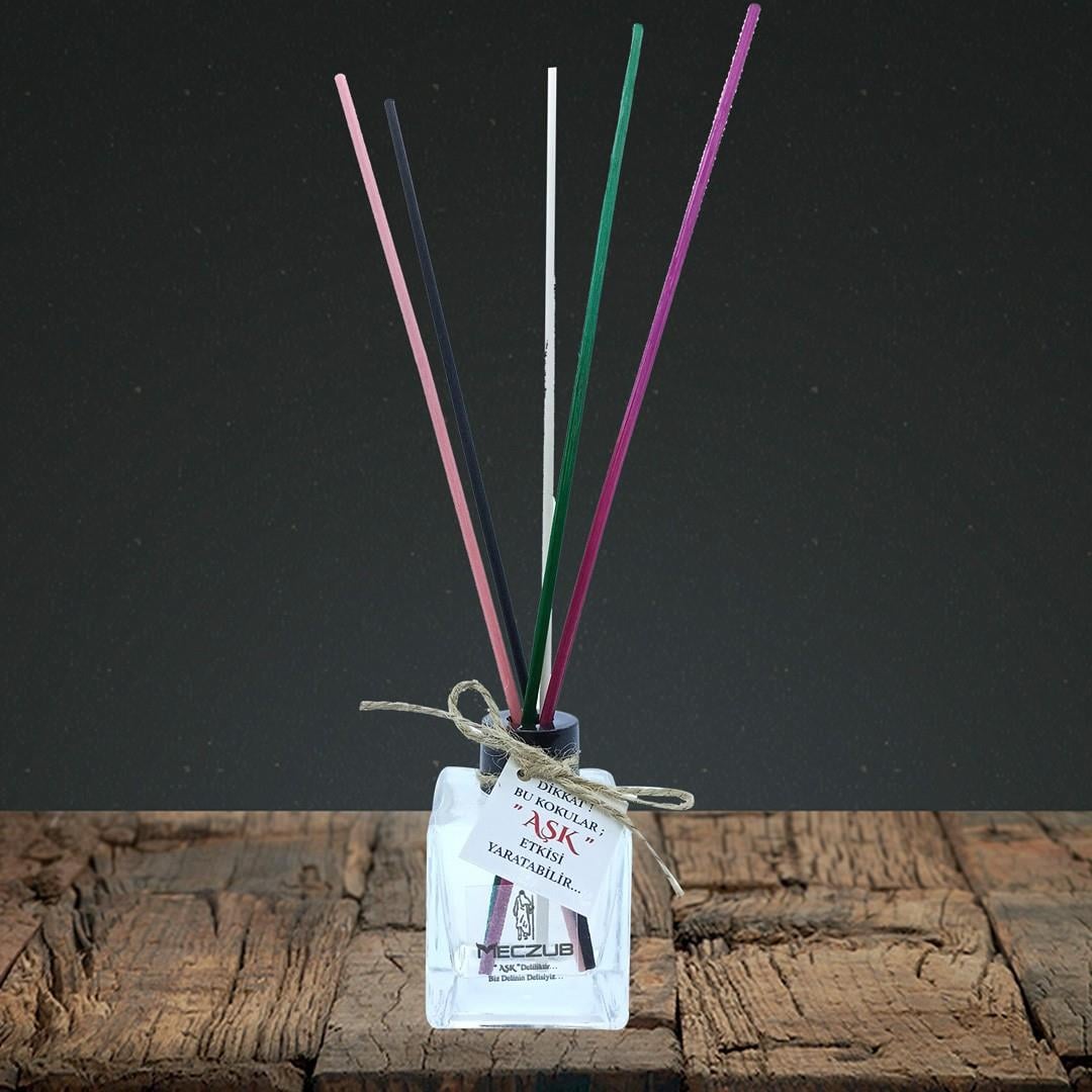 60 ml Küp Bambu Çubuklu Oda Kokuları Reed Diffuser Oda Parfümü Ortam Kokusu