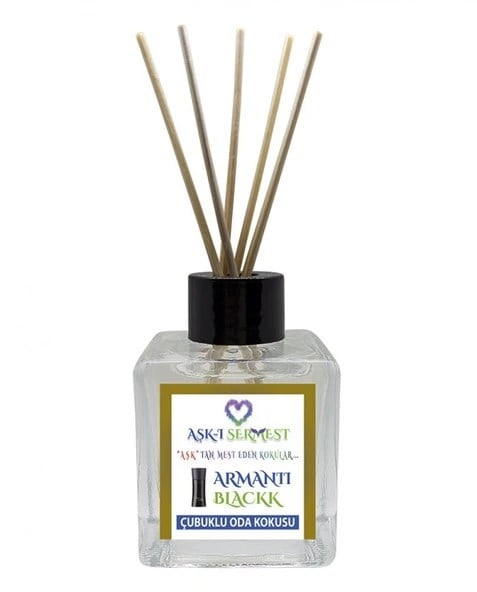 Aşk-ı Sermest Toptan Amber Aromalı Bambu Çubuklu Oda Kokusu Reed Diffuser Ortam Kokusu Parfüm,  Küp Şişe,  120 mL, 5 Adet
