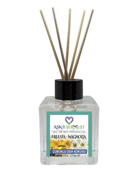 Aşk-ı Sermest Toptan Armantii Blackk Çiçek Aromalı Bambu Çubuk Oda Kokusu Parfüm,  Küp Şişe,  200 mL, 10 Ad