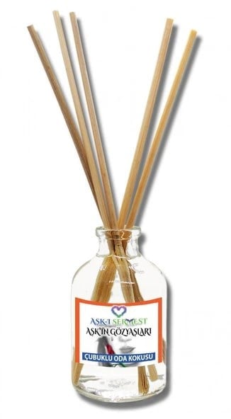 Aşk-ı Sermest Toptan Aşk'ın Gözyaşları Çiçek Aromalı Bambu Çubuk Oda Kokusu Parfüm, Oval Şişe, 100ml, 10 Ad