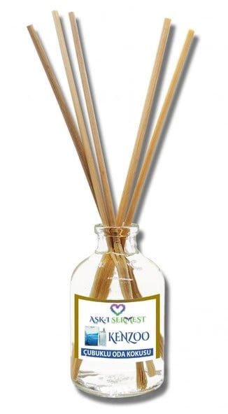 Aşk-ı Sermest Toptan Kenzoo Çiçek Aromalı Bambu Çubuklu Oda Kokusu Reed Diffuser Ortam Kokusu Parfüm, Oval Şişe, 50 mL , 5 Adet