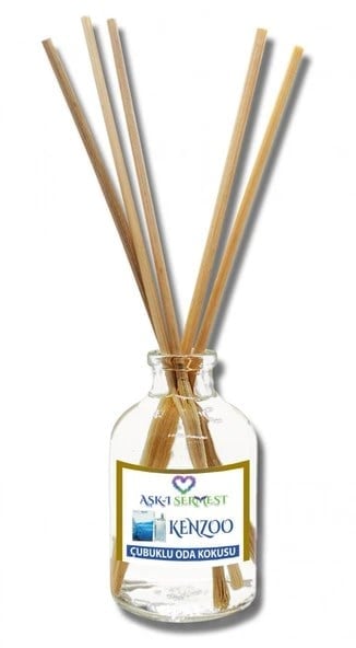 Aşk-ı Sermest Toptan Kenzoo Çiçek Aromalı Bambu Çubuklu Oda Kokusu Reed Diffuser Ortam Kokusu Parfüm, Oval Şişe, 100 mL, 10 Adet