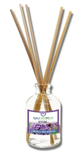 Aşk-ı Sermest Toptan Leylak Aromalı Bambu Çubuklu Oda Kokusu Reed Diffuser Ortam Kokusu Parfüm, Oval Şişe, 100 mL, 5 Adet
