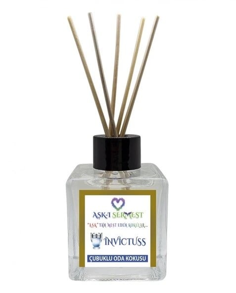 Aşk-ı Sermest Toptan Limon Aromalı Bambu Çubuklu Oda Kokusu Reed Diffuser Ortam Kokusu Parfüm,  Küp Şişe, 60 mL, 10 Adet