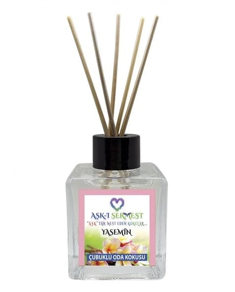 Aşk-ı Sermest Toptan Mango&Kavun Aromalı Bambu Çubuklu Oda Kokusu Reed Diffuser Ortam Kokusu Parfüm,  Küp Şişe,  200 mL, 10 Adet