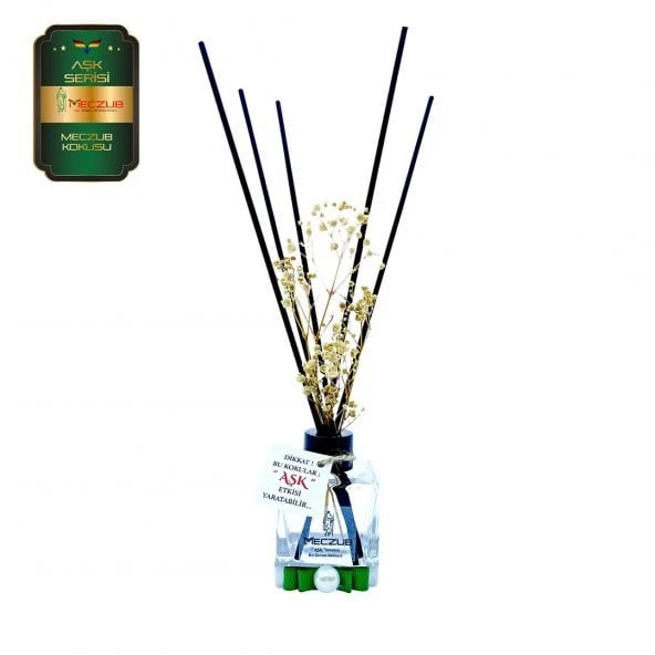 Aşk-ı Sermest Toptan Meczub Aşk Serisi Meczup Kokulu 5 x 60 ml küp Şişe Bambu Çubuklu Ortam Kokusu Reed Diffuser Oda Kokusu