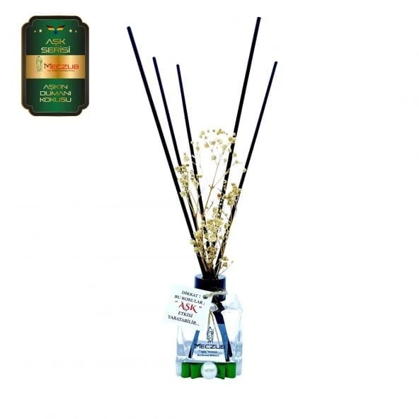 Aşk-ı Sermest Toptan Meczub Aşk Serisi Aşkın Dumanı Kokulu 5 x 60 ml küp Şişe Bambu Çubuklu Ortam Kokusu Reed Diffuser Oda Kokusu