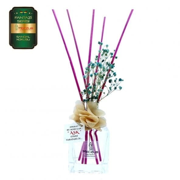 Aşk-ı Sermest Toptan Meczub Fantazi Serisi Sandal Kokulu 5 x 120 ml küp Şişe Bambu Çubuklu Ortam Kokusu Reed Diffuser Oda Kokusu