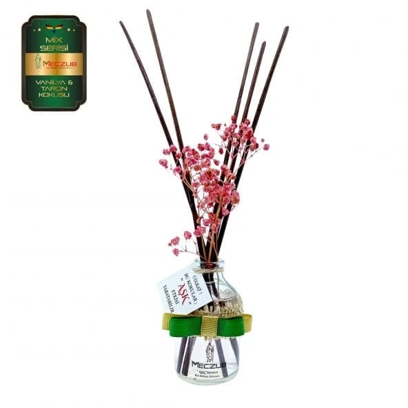 Aşk-ı Sermest Toptan Meczub Mix Serisi Vanilya & Tarçın Kokulu 10 x 50 ml Oval Şişe Bambu Çubuklu Ortam Kokusu Reed Diffuser Oda Kokusu