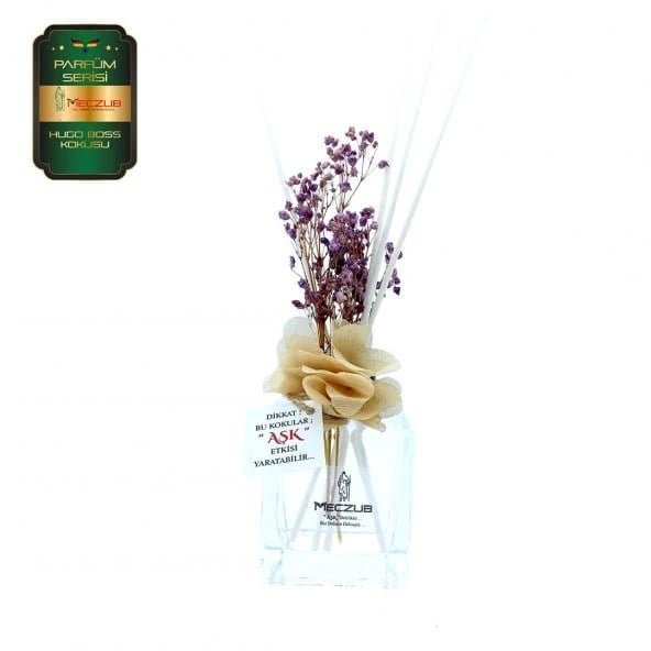 Aşk-ı Sermest Toptan Meczub Parfüm Serisi Hugoo Boss Kokulu 5 x 120 ml küp Şişe Bambu Çubuklu Ortam Kokusu Reed Diffuser Oda Kokusu