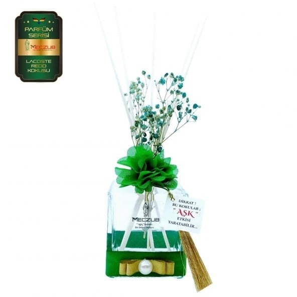 Aşk-ı Sermest Toptan Meczub Parfüm Serisi Lacostee Redd Kokulu 5 x 200 ml küp Şişe Bambu Çubuklu Ortam Kokusu Reed Diffuser Oda Kokusu