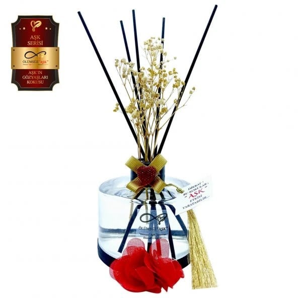 Aşk-ı Sermest Toptan Ölümsüz Aşk Aşk Serisi Aşk'ın Gözyaşları 3 x 200 ml Silindir Şişe Bambu Çubuklu Ortam Kokusu Reed Diffuser Oda Kokusu