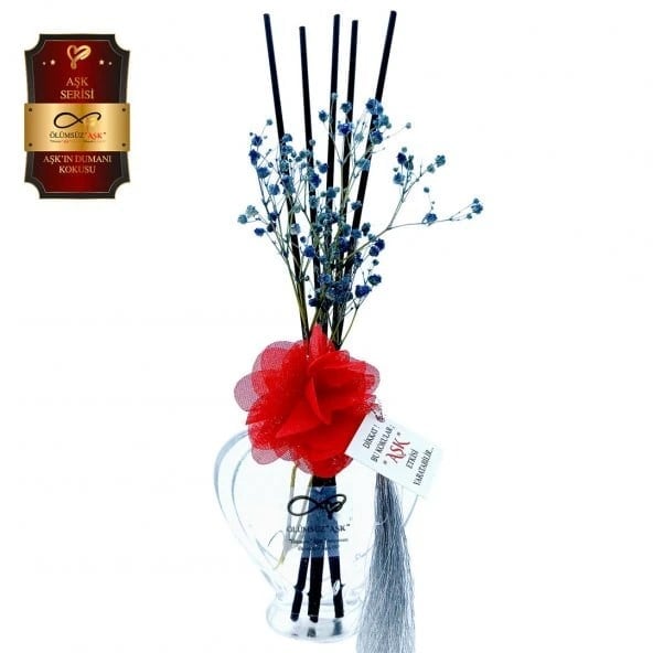 Aşk-ı Sermest Toptan Ölümsüz Aşk Aşk Serisi Aşkın Dumanı Kokulu 10 x 60 ml Kalp Şişe Bambu Çubuklu Ortam Kokusu Reed Diffuser Oda Kokusu