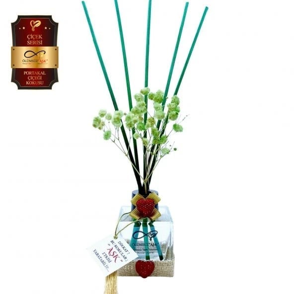 Aşk-ı Sermest Toptan Ölümsüz Aşk Çiçek Serisi Portakal Çiçeği Kokulu 5 x 60 ml küp Şişe Bambu Çubuklu Ortam Kokusu Reed Diffuser Oda Kokusu