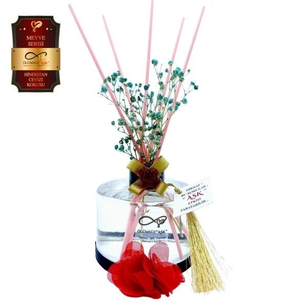 Aşk-ı Sermest Toptan Ölümsüz Aşk Meyve Serisi Hindistan Cevizi 3 x 200 ml Silindir Şişe Bambu Çubuklu Ortam Kokusu Reed Diffuser Oda Kokusu